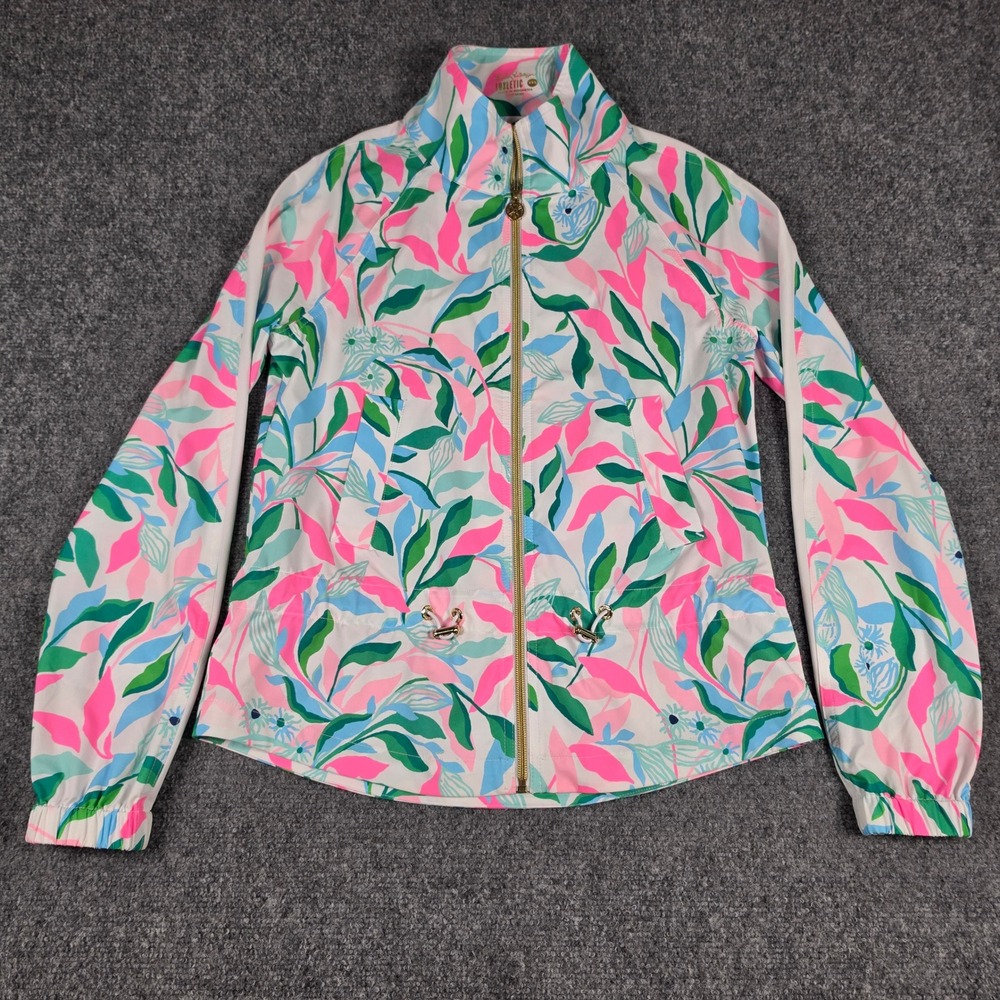 Lilly Pulitzer Luxletic Jacket Women XXS‎ Multicolor Floral Full Zip 006656